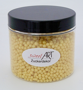 Zuckerperlen Medium Glimmer Gelb 140 g bei sweetART-01